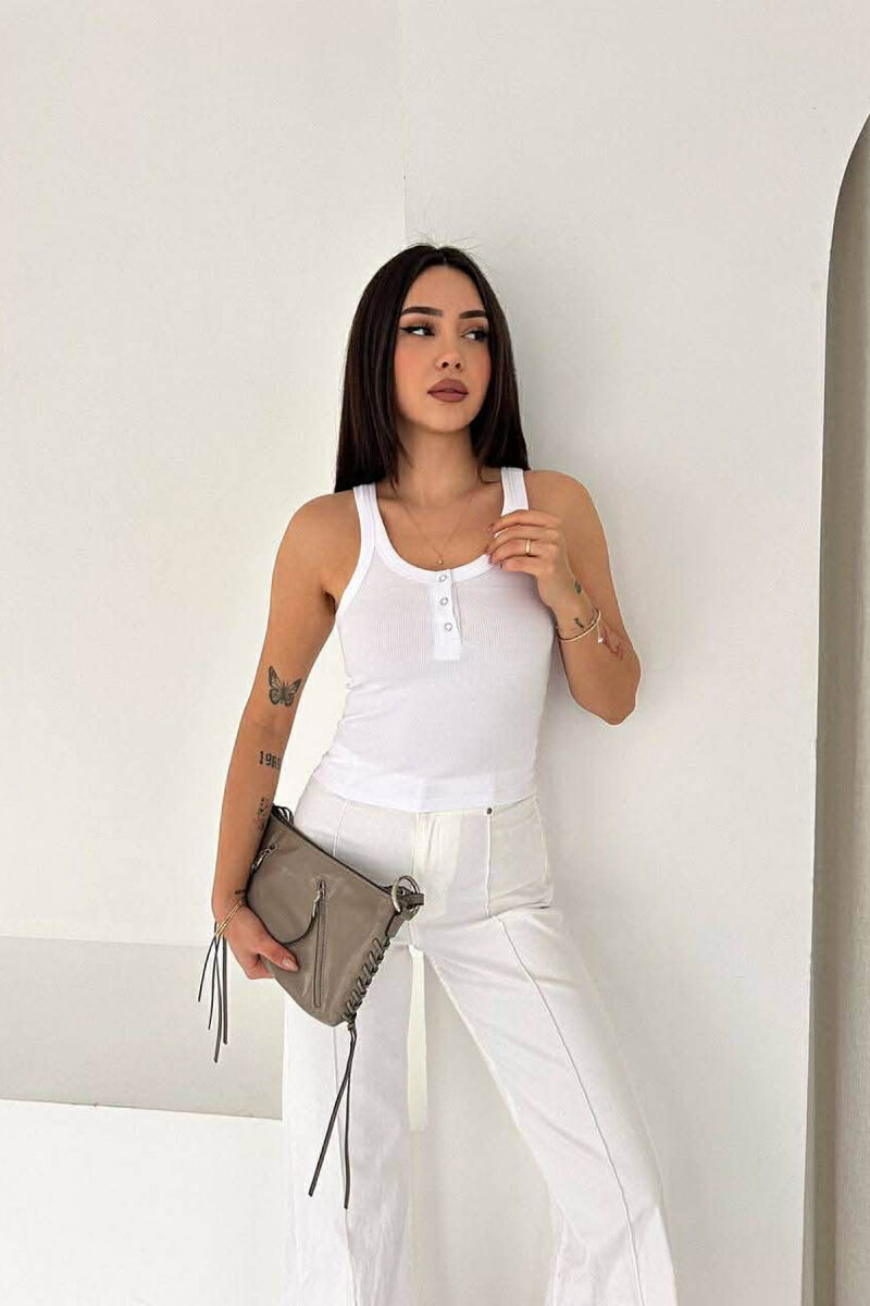 ONE COLOR WOMAN TANK TOP WHITE-E BARDHE - 3