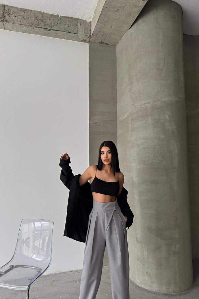 ONE COLOR WOMAN TROUSERS GREY/GRI - 2