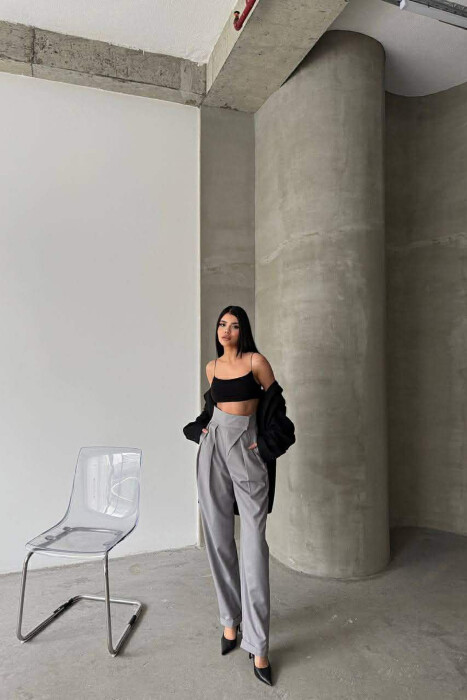 ONE COLOR WOMAN TROUSERS GREY/GRI - 3