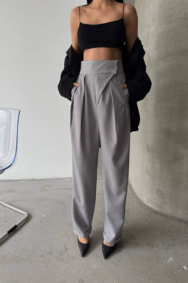 ONE COLOR WOMAN TROUSERS GREY/GRI - 4
