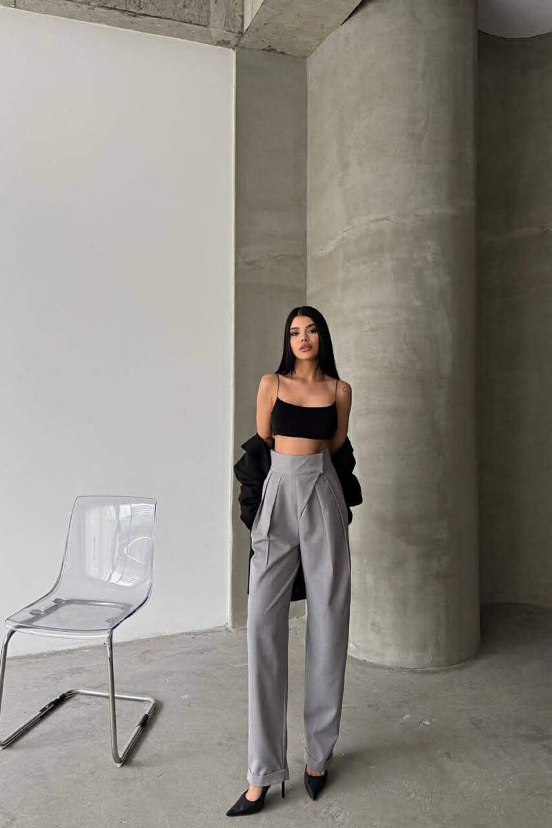 ONE COLOR WOMAN TROUSERS GREY/GRI - 5