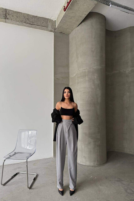 ONE COLOR WOMAN TROUSERS GREY/GRI - 6
