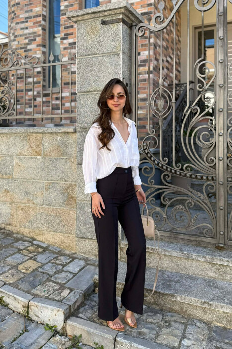 ONE COLOR WOMAN TROUSERS MIDNIGHT BLUE/BLU MESNATE - 3