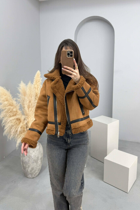 ONE COLOR WOOL WOMAN JACKET BROWN/KAFE 