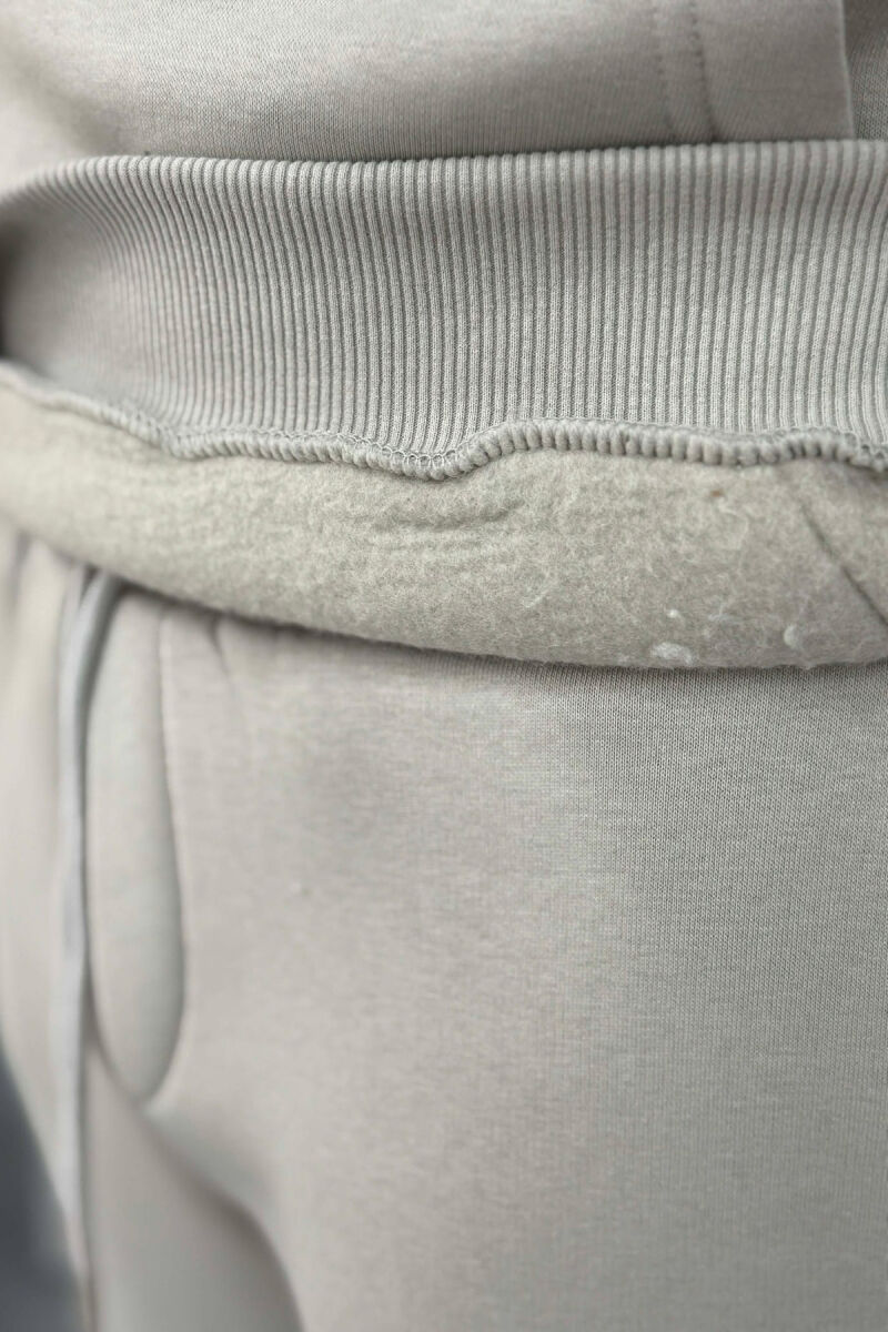 ONE COLOR WRITTINGS HOODIE+ SWEATPANTS MEN SET LIGHT GREY/GZ - 5