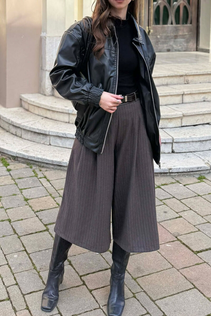 ONE COLOR ZIPPER LEATHER WOMEN JACKET BLACK/ E ZEZE - 5