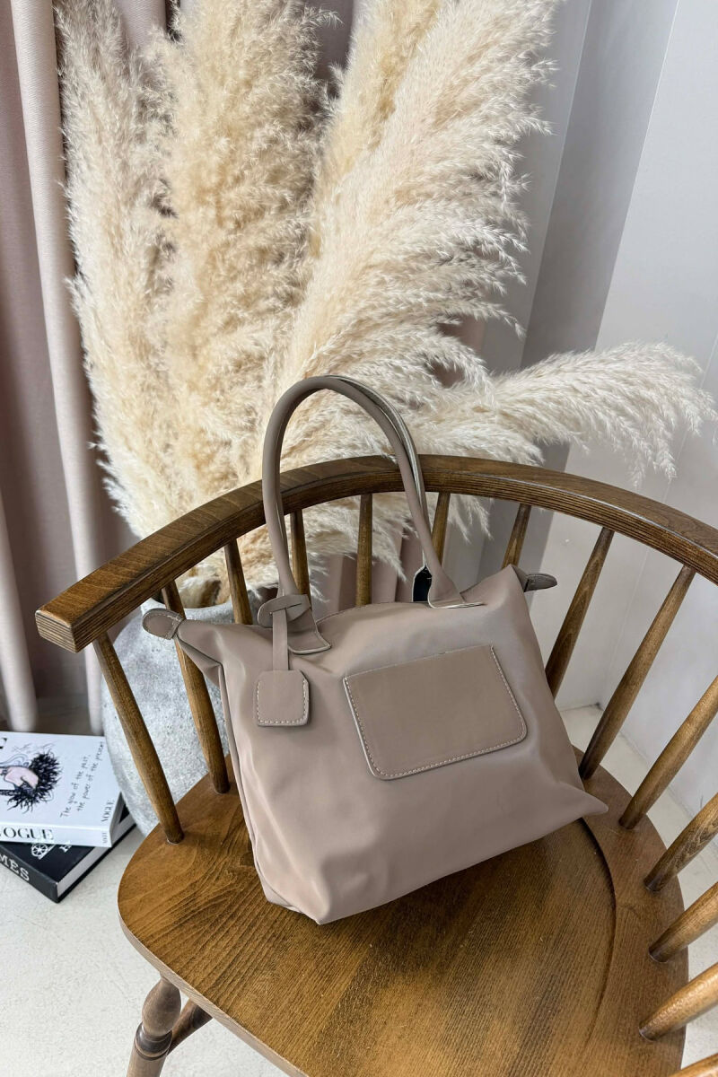 ONE COLOR ZIPPER SIMPLE WOMEN BAG LIGHT BROWN/KAZB - 4