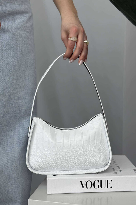 ONE COLOR ZIPPER SMALL WOMAN BAG WHITE-E BARDHE - 2