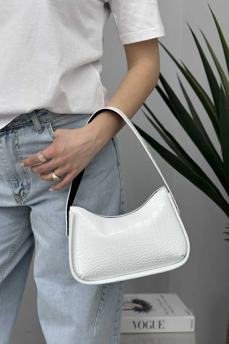 ONE COLOR ZIPPER SMALL WOMAN BAG WHITE-E BARDHE - 3
