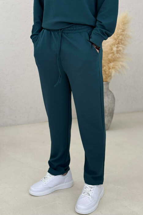 ONE COLOR ZIPPER SWEATSHIRT + SWEATPANTS MEN SET BLUE STONE/GK - 5