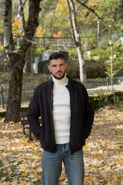 PELLUSH NJË NGJYRËSH ME ZINXHIR PËR MESHKUJ NË NGJYRË GRI TË ERRËT - KLAUDIO FASHION