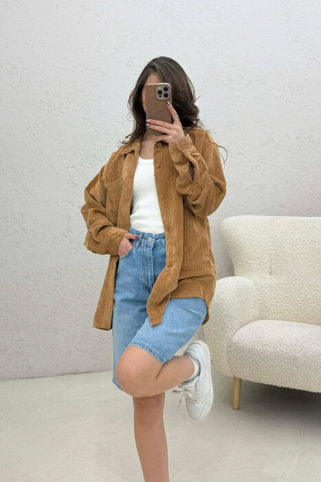 ONE FRONT POCKET WOMAN SHIRT BEIGE/BEZHE - 2