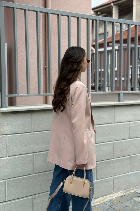 ONE GOLD BUTTON CLASSIC WOMAN JACKET BEIGE/BEZHE - 3