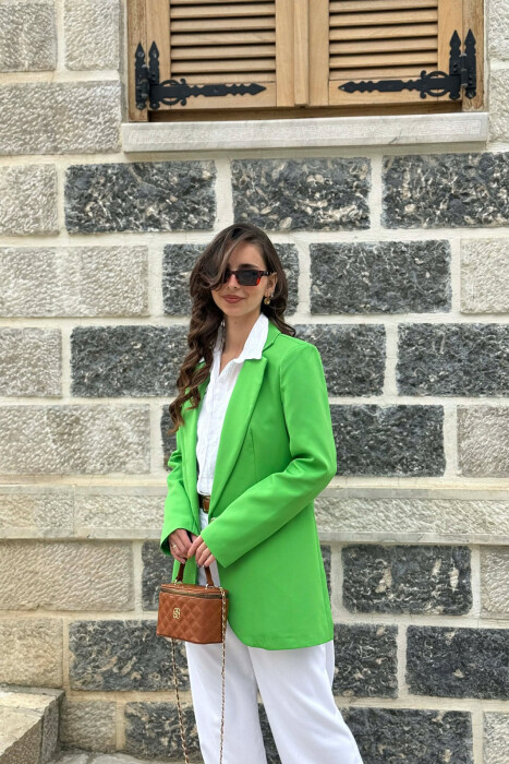 ONE GOLD BUTTON CLASSIC WOMAN JACKET LIGHT GREEN/JEZB 