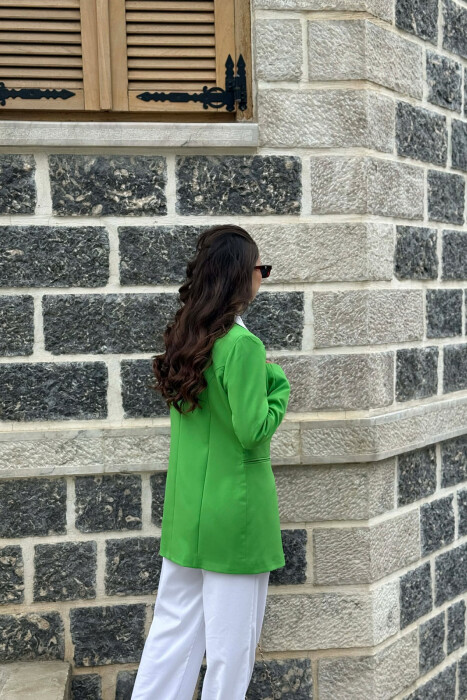 ONE GOLD BUTTON CLASSIC WOMAN JACKET LIGHT GREEN/JEZB - 2