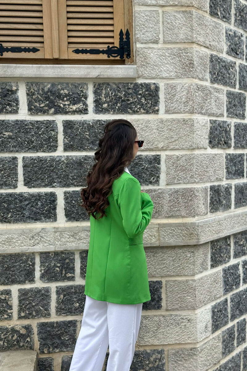 ONE GOLD BUTTON CLASSIC WOMAN JACKET LIGHT GREEN/JEZB - 2