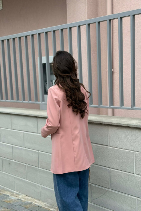 ONE GOLD BUTTON CLASSIC WOMAN JACKET POWDER/PUDER - 2