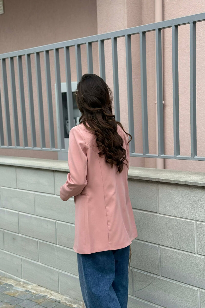 ONE GOLD BUTTON CLASSIC WOMAN JACKET POWDER/PUDER - 2