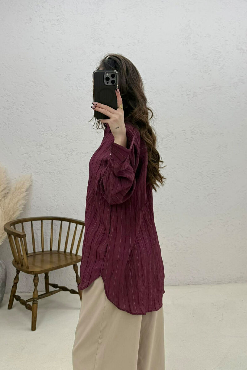 ONE POCKET WOMAN SHIRT BURGUNDY/VISHNJE - 3