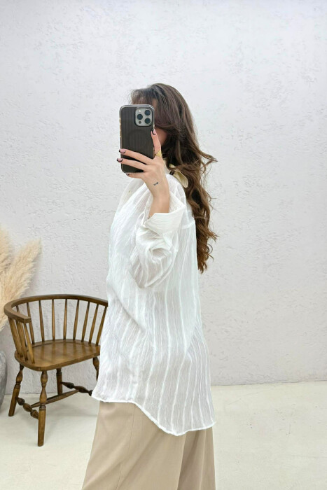 ONE POCKET WOMAN SHIRT WHITE-E BARDHE - 2