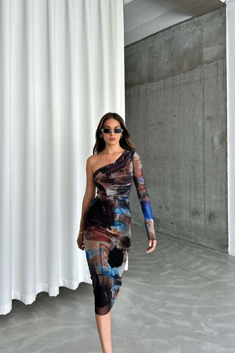 ONE SHOULDER OFF WOMAN DRESS MULTIPLE/SHNGJ - 1