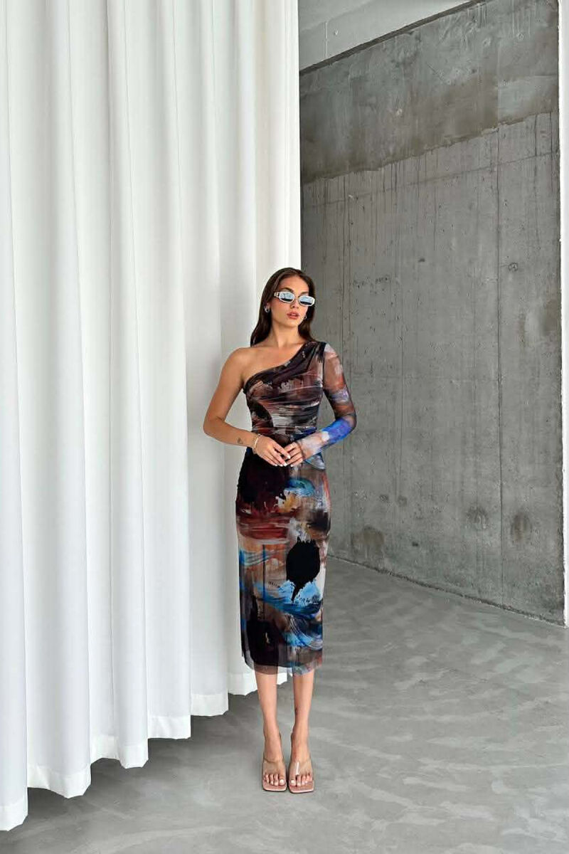 ONE SHOULDER OFF WOMAN DRESS MULTIPLE/SHNGJ - 2