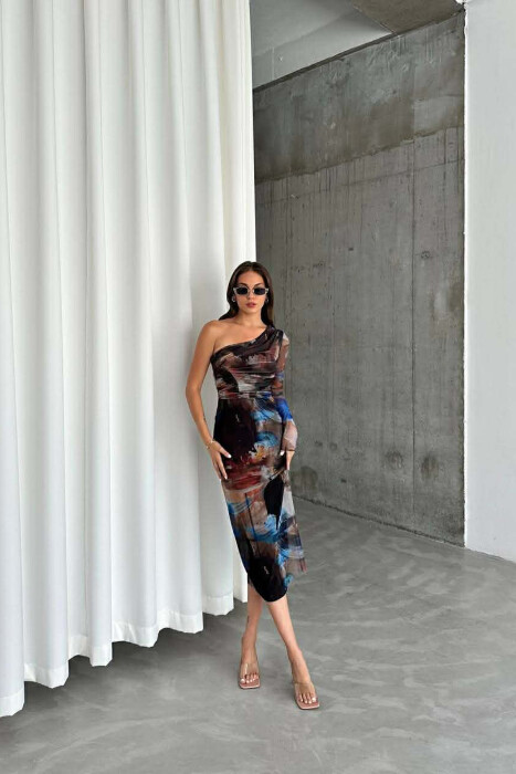 ONE SHOULDER OFF WOMAN DRESS MULTIPLE/SHNGJ - 3