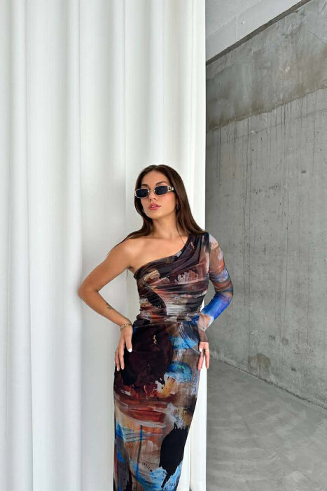 ONE SHOULDER OFF WOMAN DRESS MULTIPLE/SHNGJ - 4