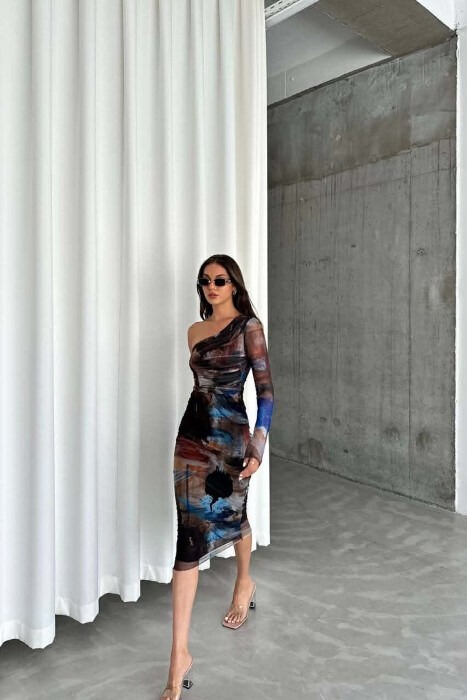 ONE SHOULDER OFF WOMAN DRESS MULTIPLE/SHNGJ - 5