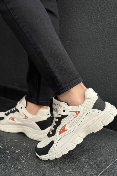 ORCA WRITTING SIMPLE MEN SNEAKERS BLACK-BEIGE/ZEBE - 4