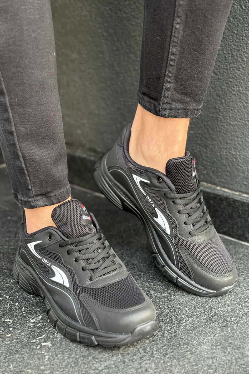 ORCA WRITTING SIMPLE MEN SNEAKERS BLACK-WHITE/ZEBA - 1