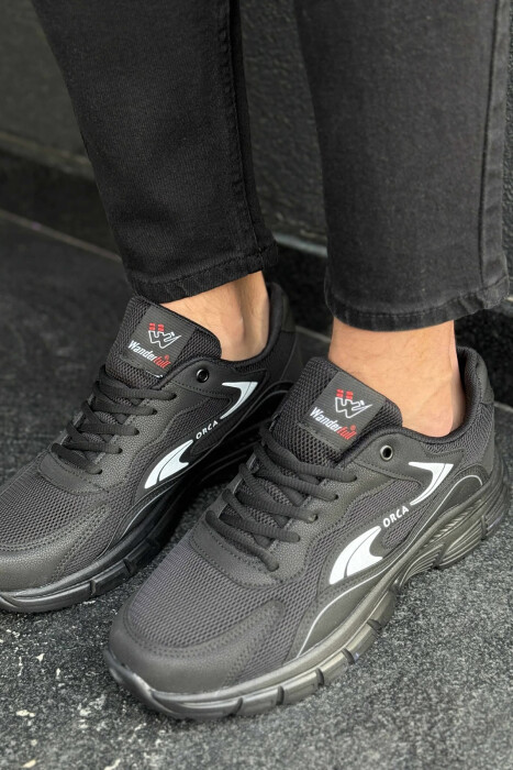 ORCA WRITTING SIMPLE MEN SNEAKERS BLACK-WHITE/ZEBA - 4