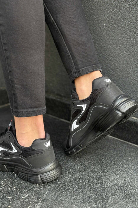 ORCA WRITTING SIMPLE MEN SNEAKERS BLACK-WHITE/ZEBA - 5