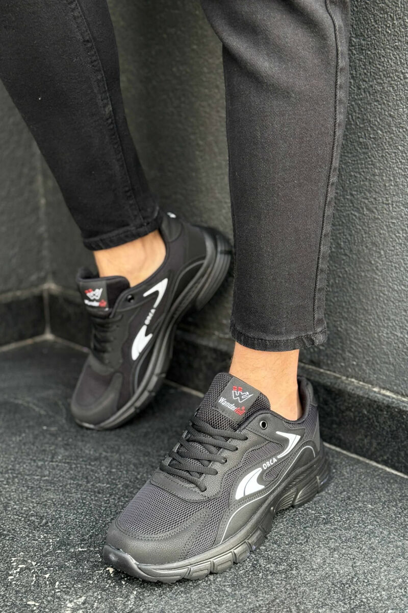 ORCA WRITTING SIMPLE MEN SNEAKERS BLACK-WHITE/ZEBA - 3