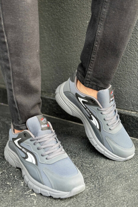 ORCA WRITTING SIMPLE MEN SNEAKERS GREY-WHITE/GRBA - 1