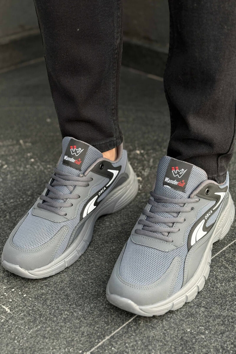 ORCA WRITTING SIMPLE MEN SNEAKERS GREY-WHITE/GRBA - 3