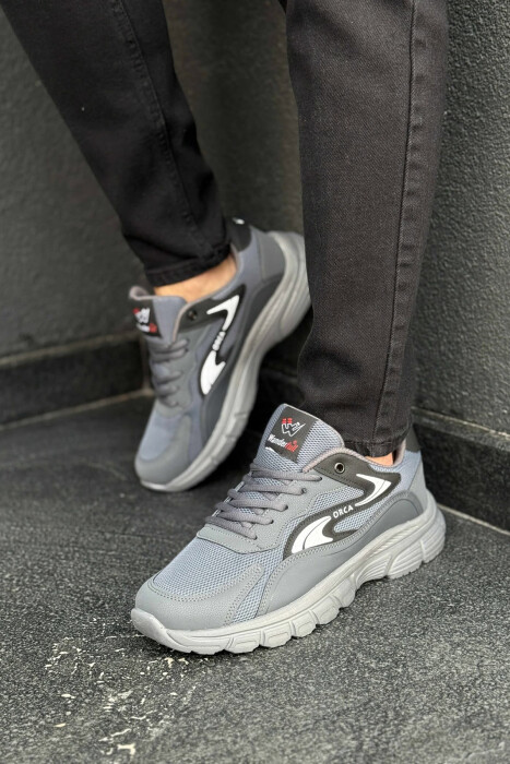 ORCA WRITTING SIMPLE MEN SNEAKERS GREY-WHITE/GRBA - 4