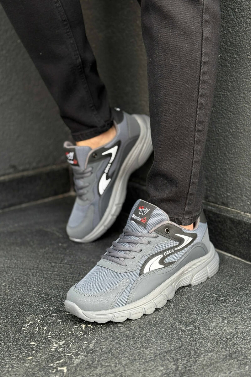 ORCA WRITTING SIMPLE MEN SNEAKERS GREY-WHITE/GRBA - 4