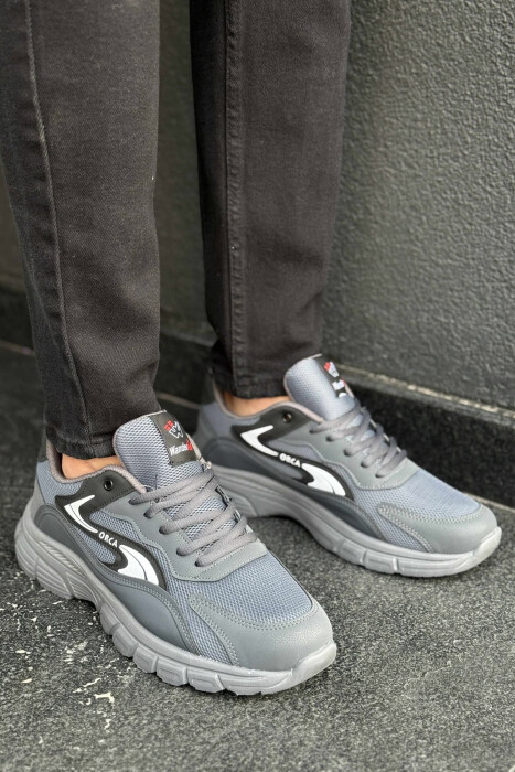 ORCA WRITTING SIMPLE MEN SNEAKERS GREY-WHITE/GRBA - 2