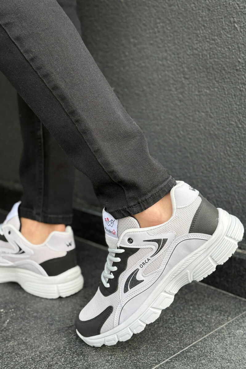 ORCA WRITTING SIMPLE MEN SNEAKERS GREY/BLACK-GRZE - 4