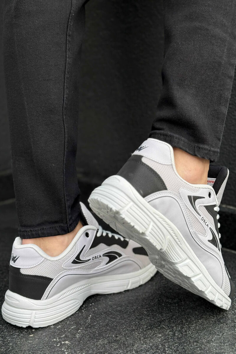 ORCA WRITTING SIMPLE MEN SNEAKERS GREY/BLACK-GRZE - 5