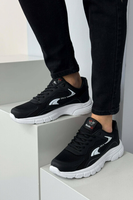 ORCA WRITTING SIMPLE MEN SNEAKERS WHITE-BLACK/BAZE - 4