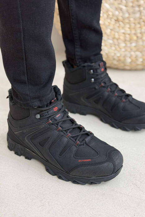 OUTDOOR TRAIL FLUFFY LACING MEN SNEAKERS BLACK-RED/ZEKU - 1