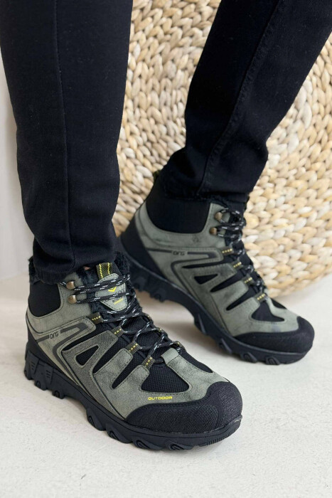 OUTDOOR TRAIL FLUFFY LACING MEN SNEAKERS GREEN/JESHILE - KLAUDIO FASHION