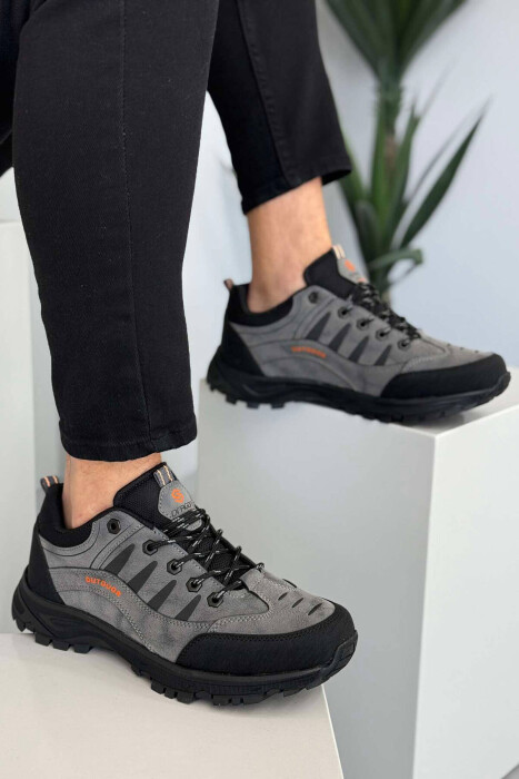 OUTDOOR TRAIL LACING MEN SNEAKERS GREY/GRI - KLAUDIO FASHION
