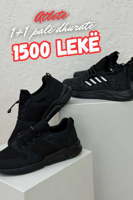 PACK OF 2 PIECES SIMPLE EVERYDAY MEN SNEAKERS BLACK-GREY/ZEGR - 