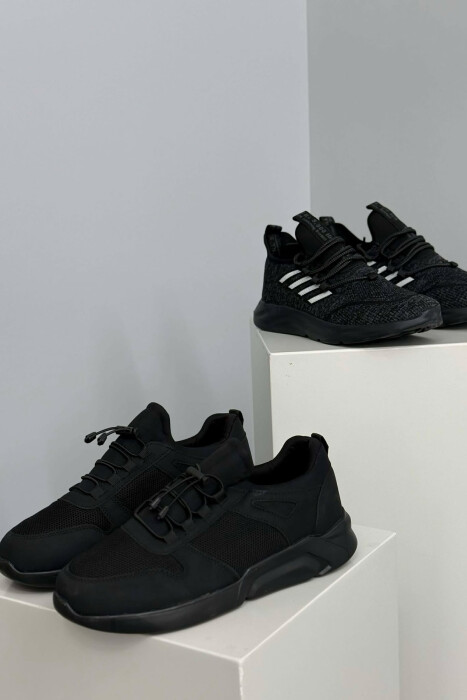 PACK OF 2 PIECES SIMPLE EVERYDAY MEN SNEAKERS BLACK-GREY/ZEGR - 3