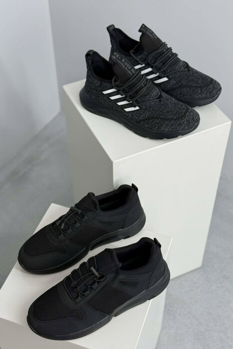 PACK OF 2 PIECES SIMPLE EVERYDAY MEN SNEAKERS BLACK-GREY/ZEGR - 2