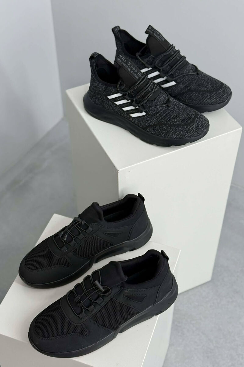 PACK OF 2 PIECES SIMPLE EVERYDAY MEN SNEAKERS BLACK-GREY/ZEGR - 2