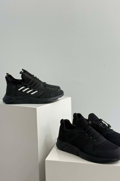 PACK OF 2 PIECES SIMPLE EVERYDAY MEN SNEAKERS BLACK-GREY/ZEGR - 4